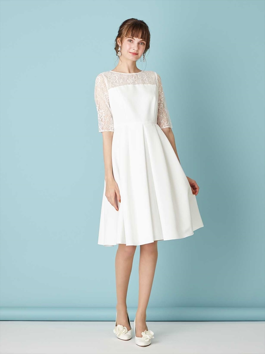 コードレースホワイトドレス