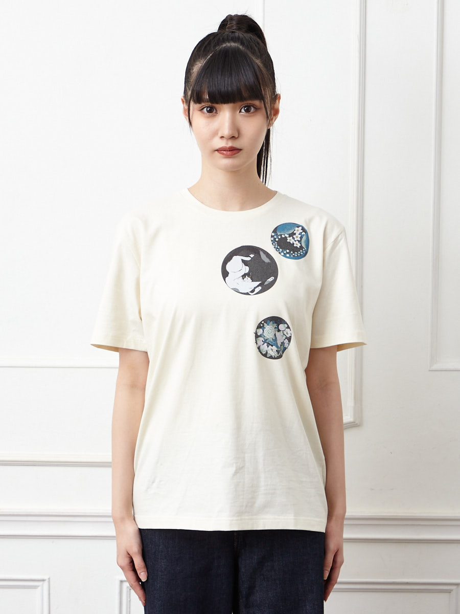 オフホワイト 花柄Tシャツ XS - Tシャツ/カットソー(半袖/袖なし)
