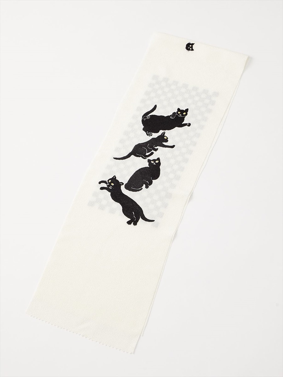 半衿「猫市松」(FREE オフホワイト): ふりふ｜ミマツグループ
