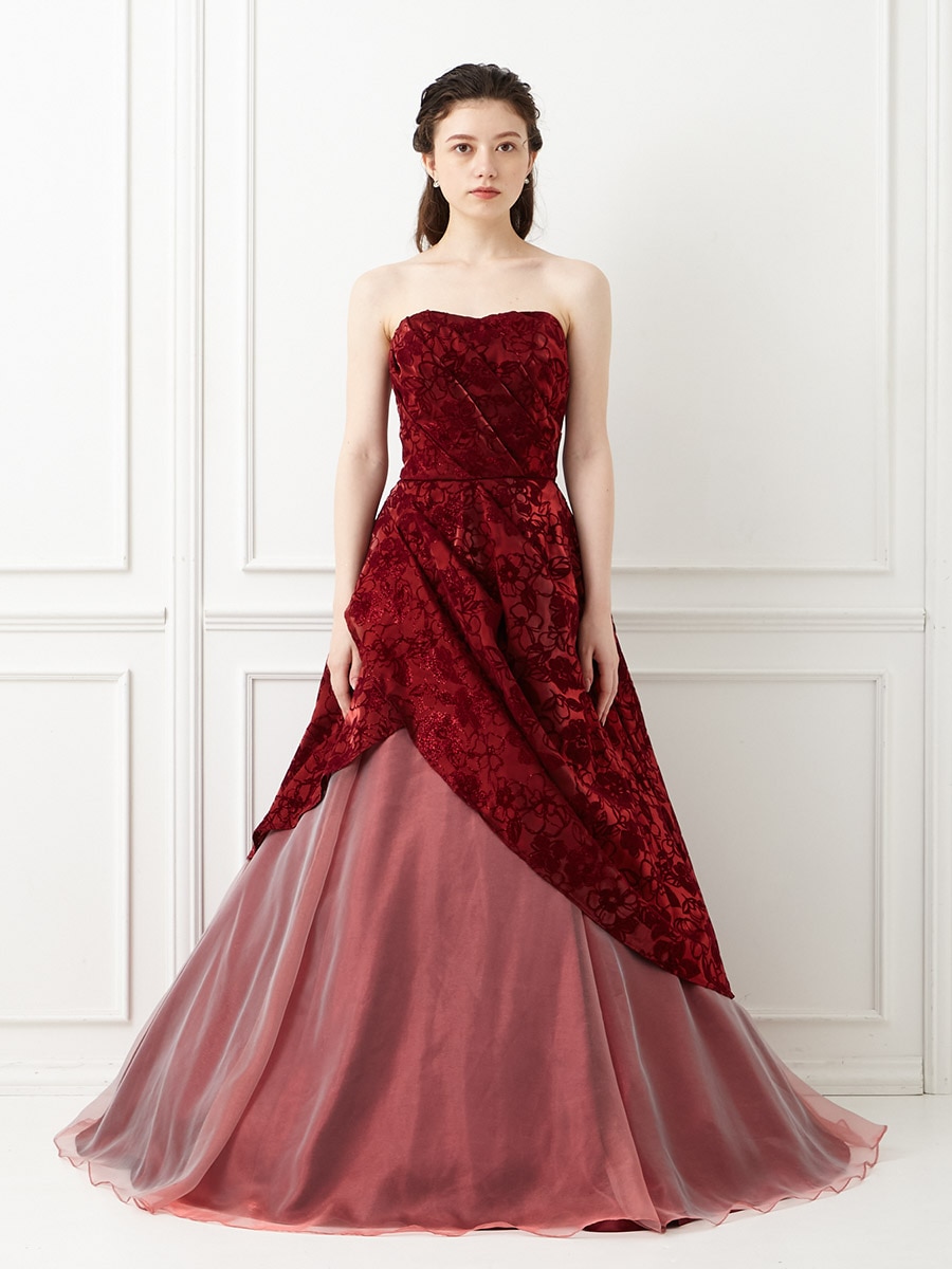 rouge/ラメフロッキーロングドレス