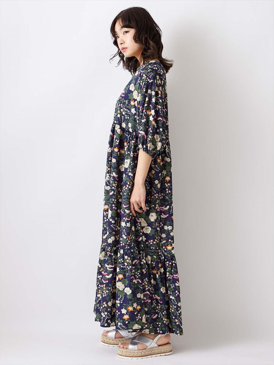 ハトの庭 ロングワンピース Free ネイビー ふりふ ミマツグループオンラインストア