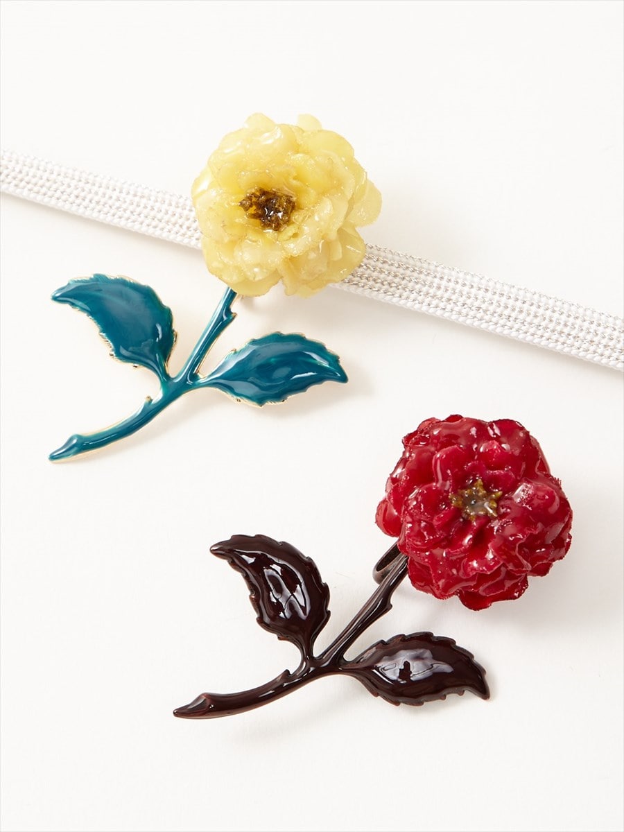 一輪花帯留 Free アイボリー ふりふ ミマツグループオンラインストア