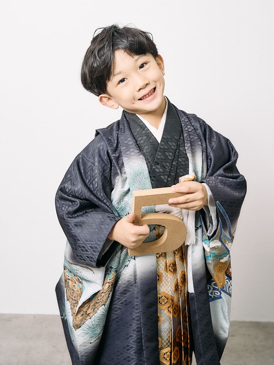 5歳アンサンブル袴セット(FREE ブラック): 三松・しゃら｜ミマツ