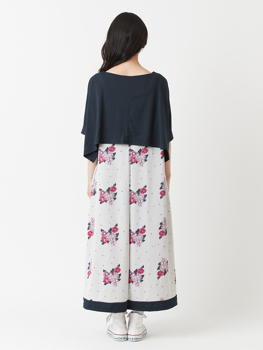 飴椿 ケープワンピース Free ネイビー ふりふ ミマツグループオンラインストア