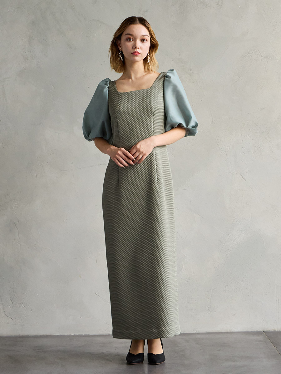 試着キャンペーン対象】ジャカード×オーガンジーボリューム