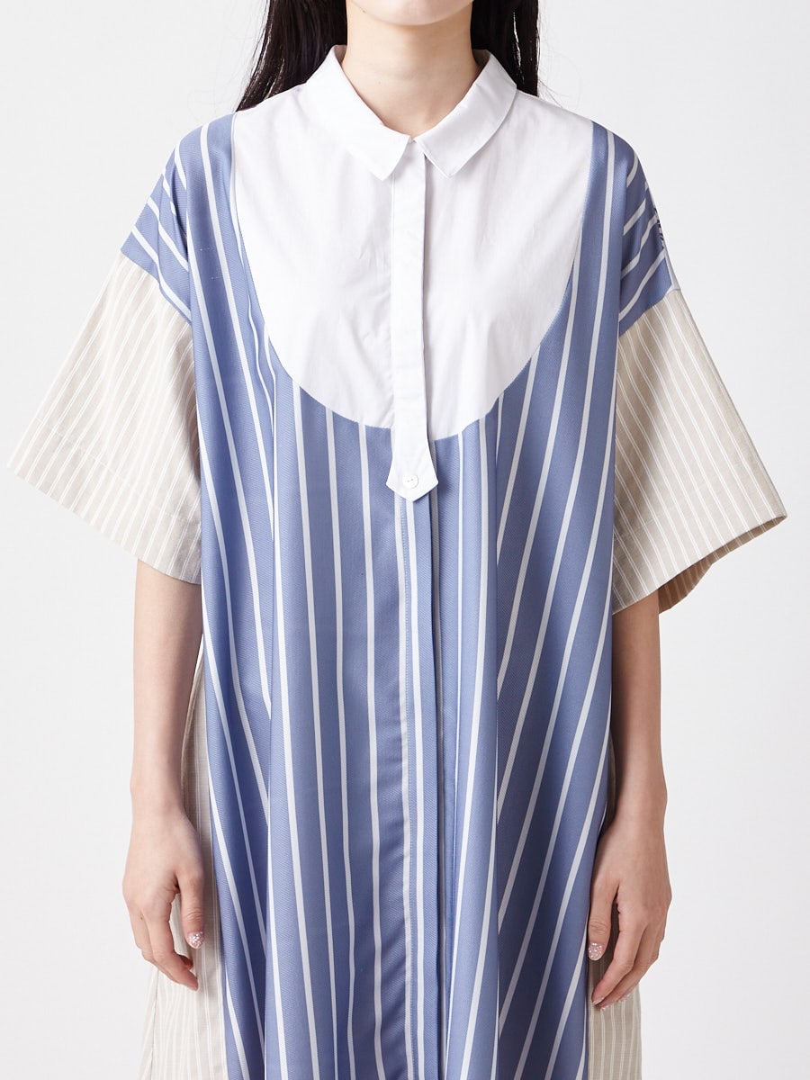 姉萌音 ブザムストライプシャツワンピース Free ブルーグレー ふりふ ミマツグループオンラインストア