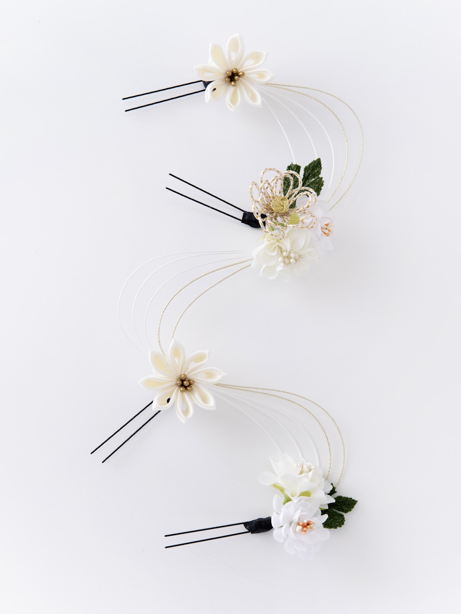 髪飾り 水引つまみ ホワイト Free ホワイト 三松 しゃら ミマツグループオンラインストア
