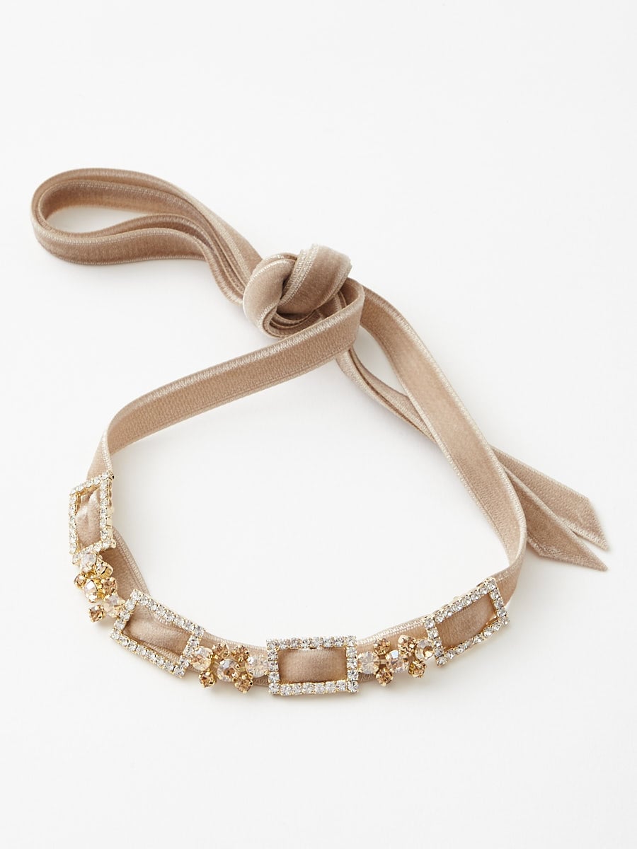 ビジューベルト AIMER AIMER(エメ) ビジュー付きベルベットリボン