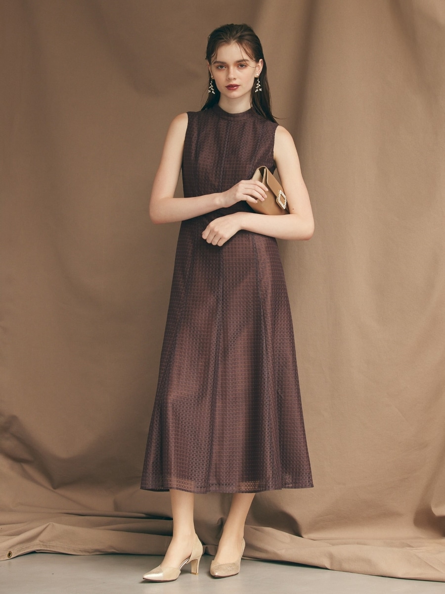 Aimer ドレス プチハイネックフレアースリーブフィット＆フレアドレス