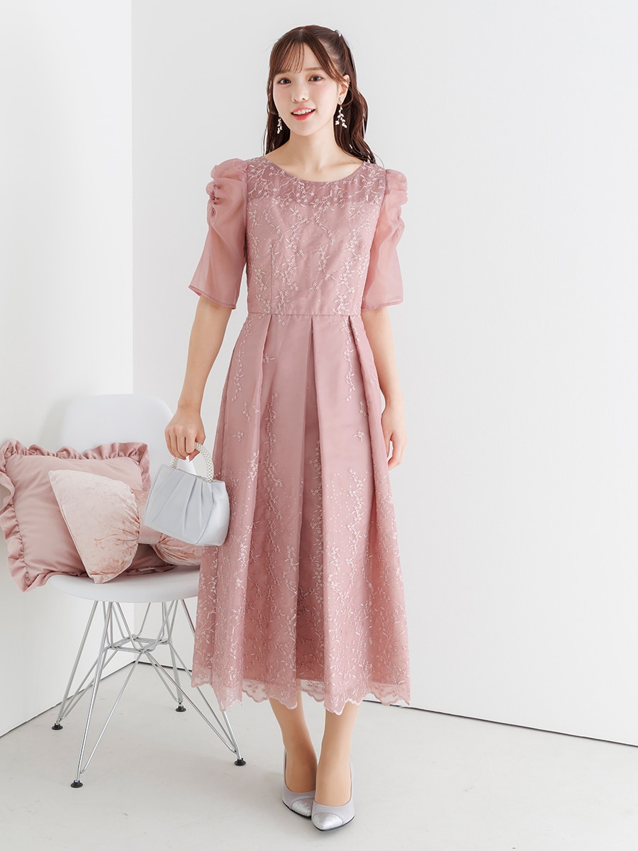 試着キャンペーン対象】スパンコール小花刺繍フィット＆フレ