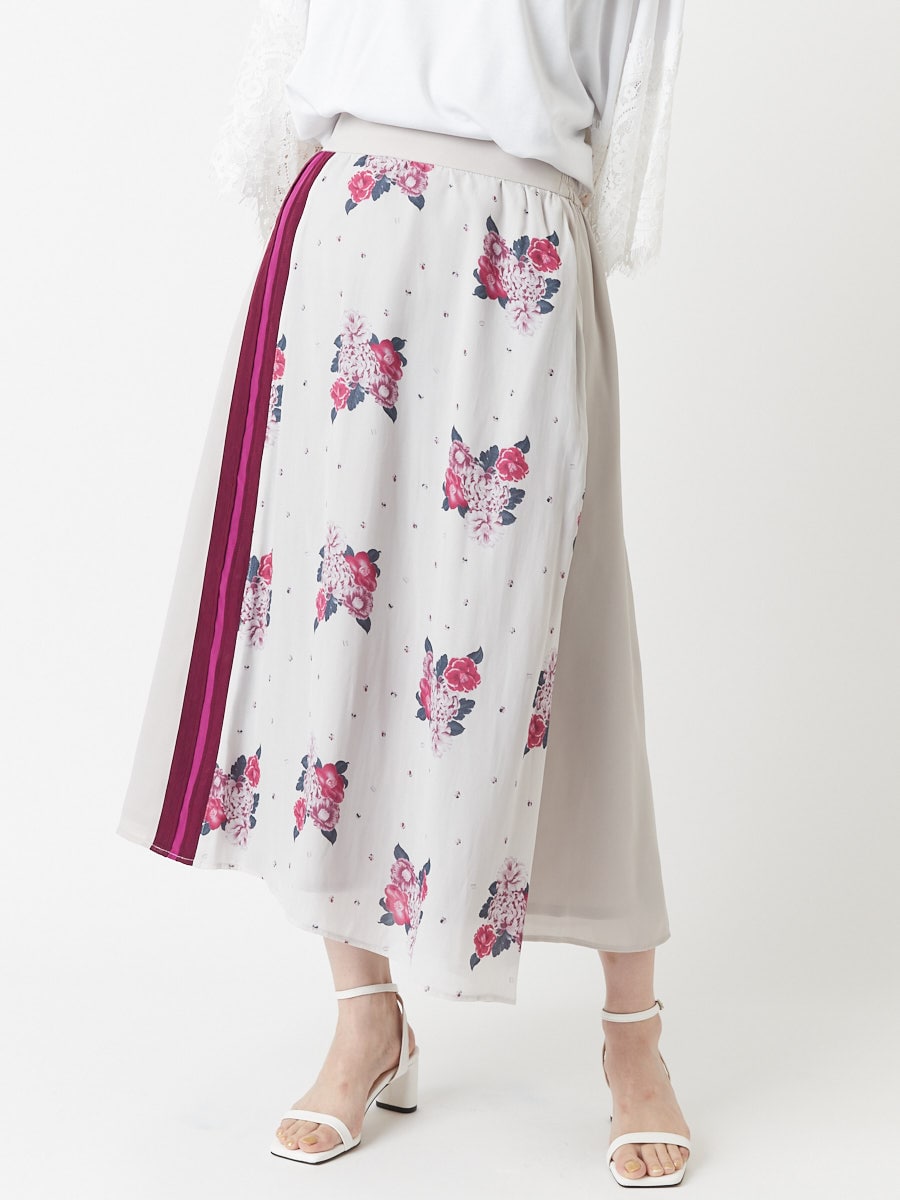 飴椿 切り替えスカート Free オールドローズ ふりふ ミマツグループオンラインストア