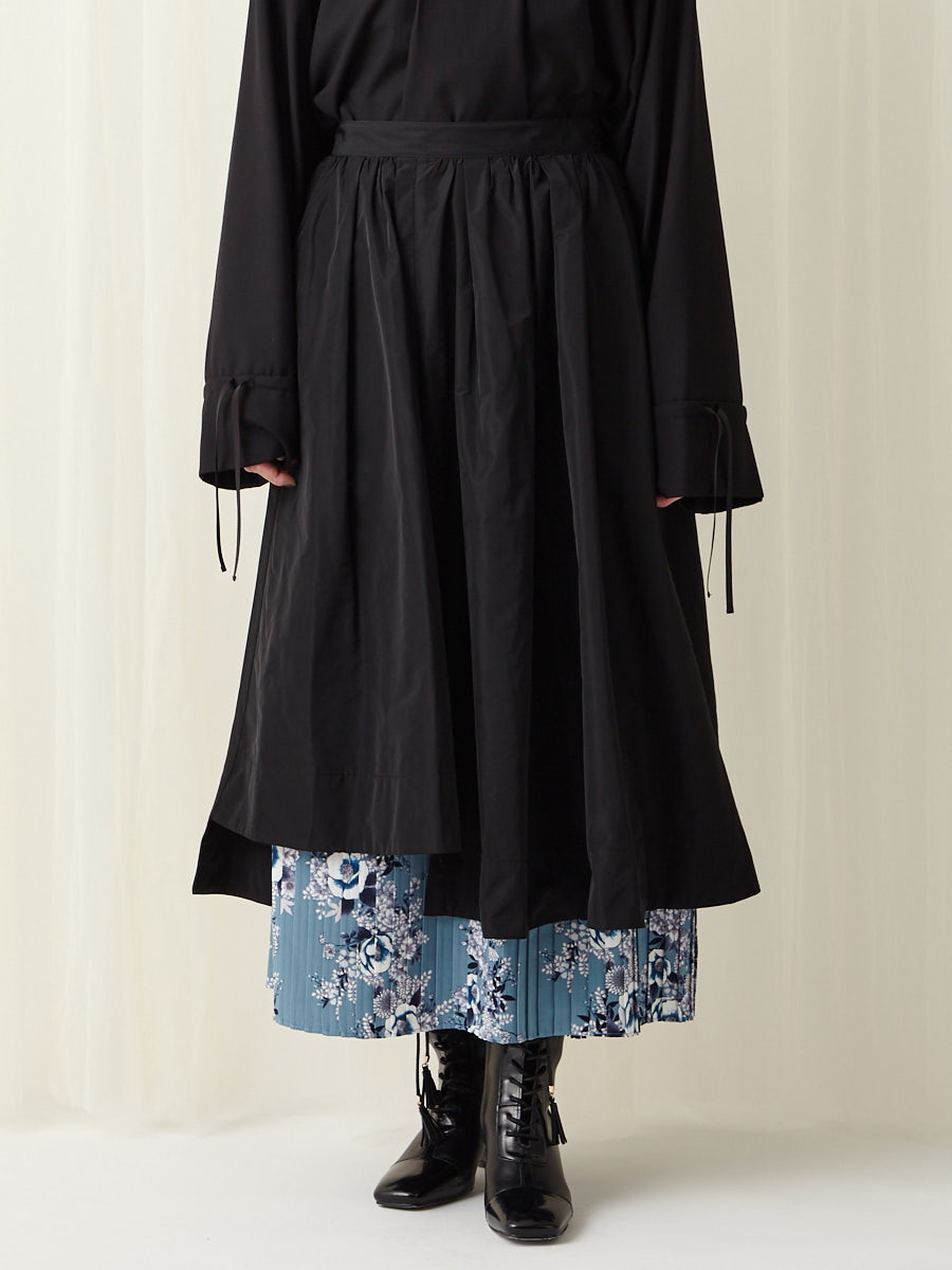 椿うさぎ アシメレイヤードギャザースカート(FREE ブラック): ふりふ 