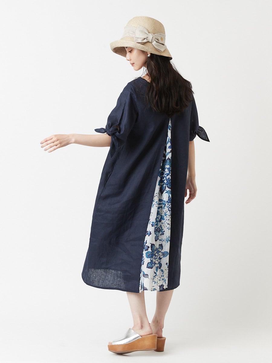 ビビデリボン 着物衿背開きワンピース Free ネイビー ふりふ ミマツグループオンラインストア
