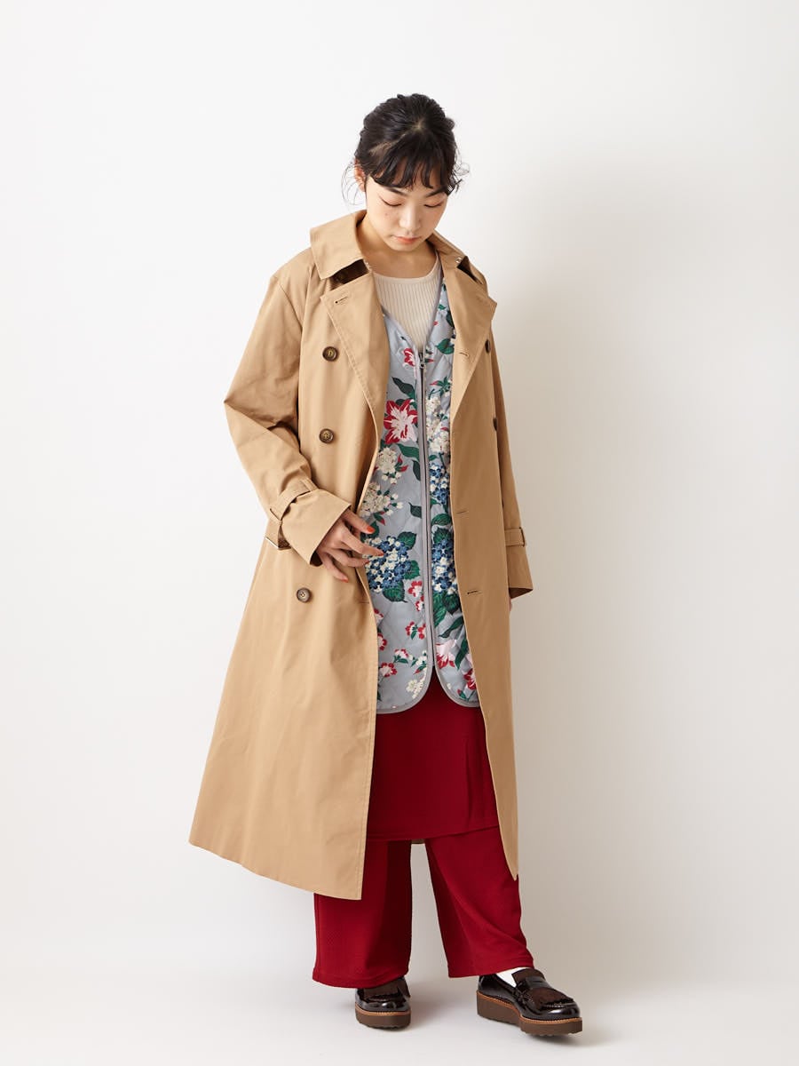 Furifu ライナー付きトレンチ 表地 ベージュ Free グレー ふりふ ミマツグループオンラインストア