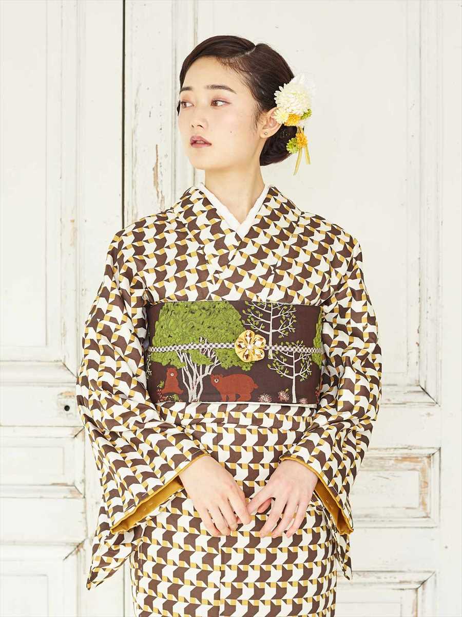 Mgos限定 洗える着物 Free マスタード ふりふ ミマツグループオンラインストア