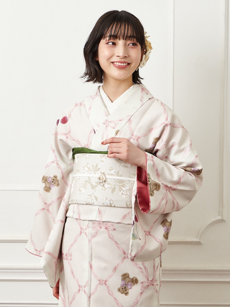 これからの季節に 半巾帯 夜桜　と洗える着物折り畳んで発送します