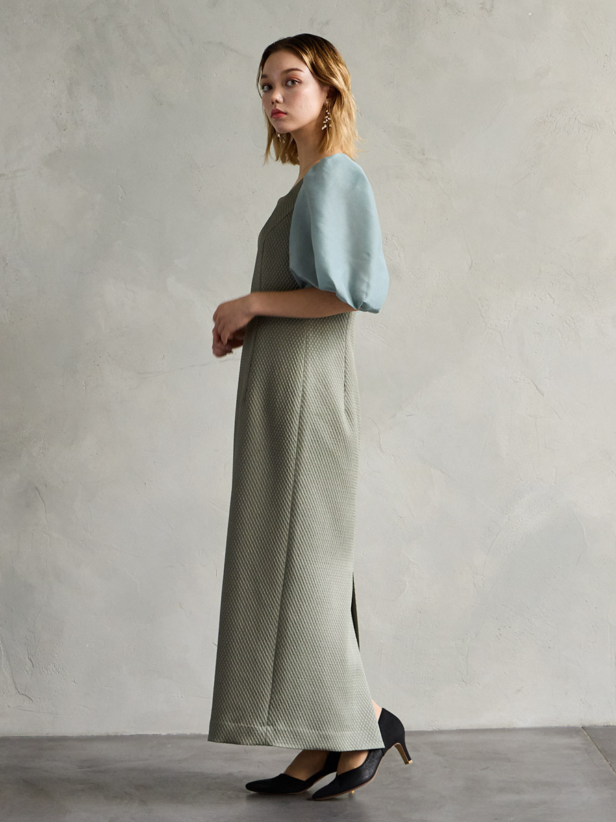 試着キャンペーン対象】ジャカード×オーガンジーボリューム