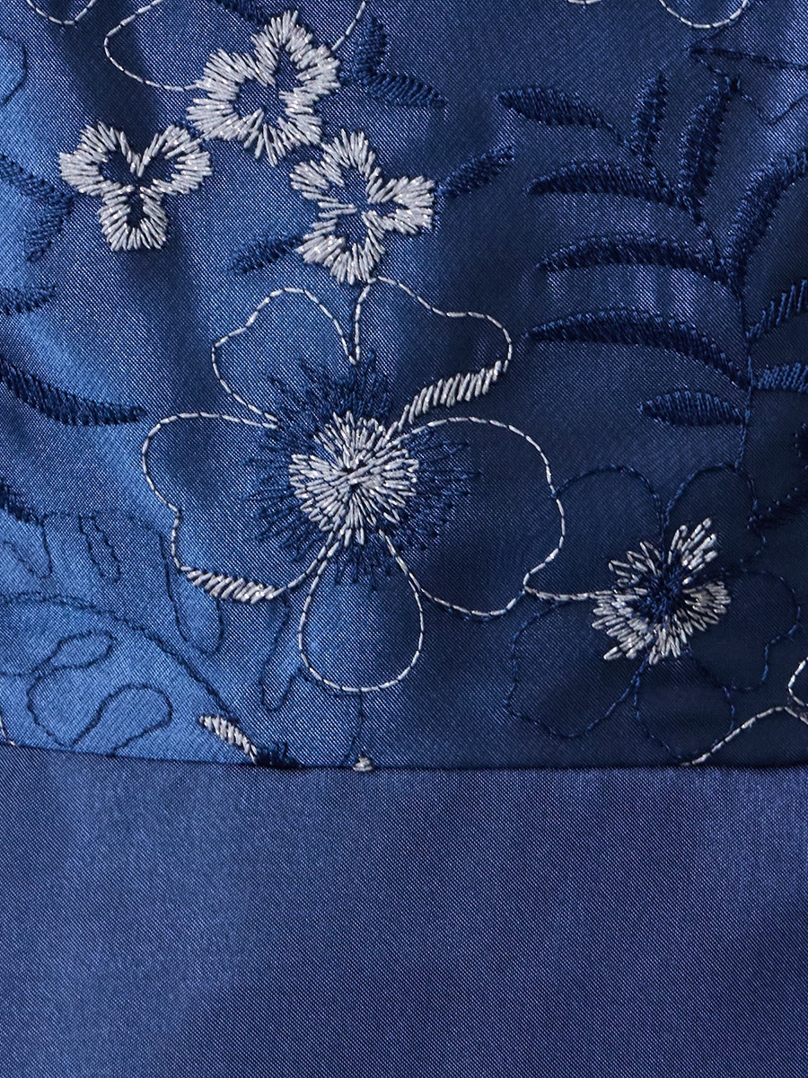 ラメ刺繍×アシンメトリーヘムアンクル丈ドレス(M ライトグレー): AIMER