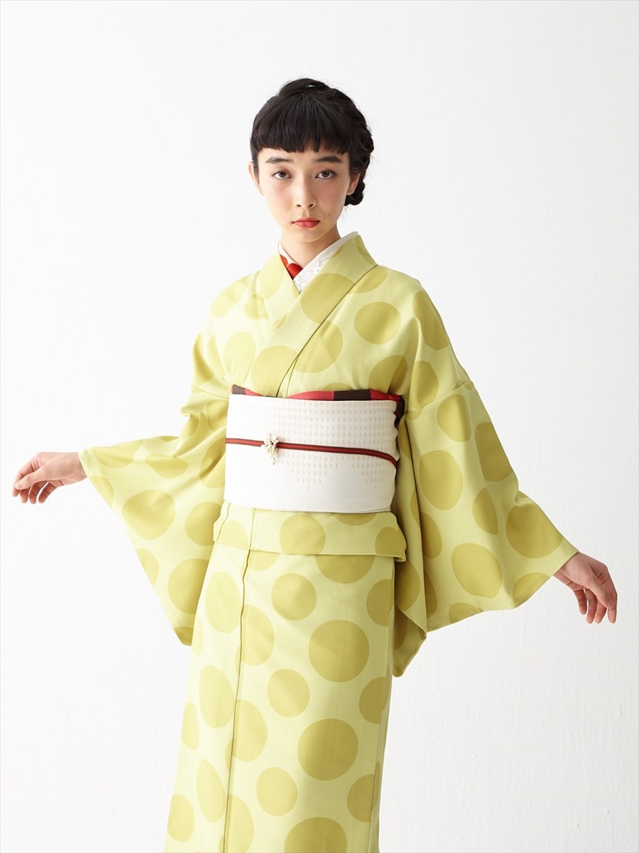 KIMONO姫コラボ企画】リバーシブル半巾帯(FREE オフホワイト): ふりふ 