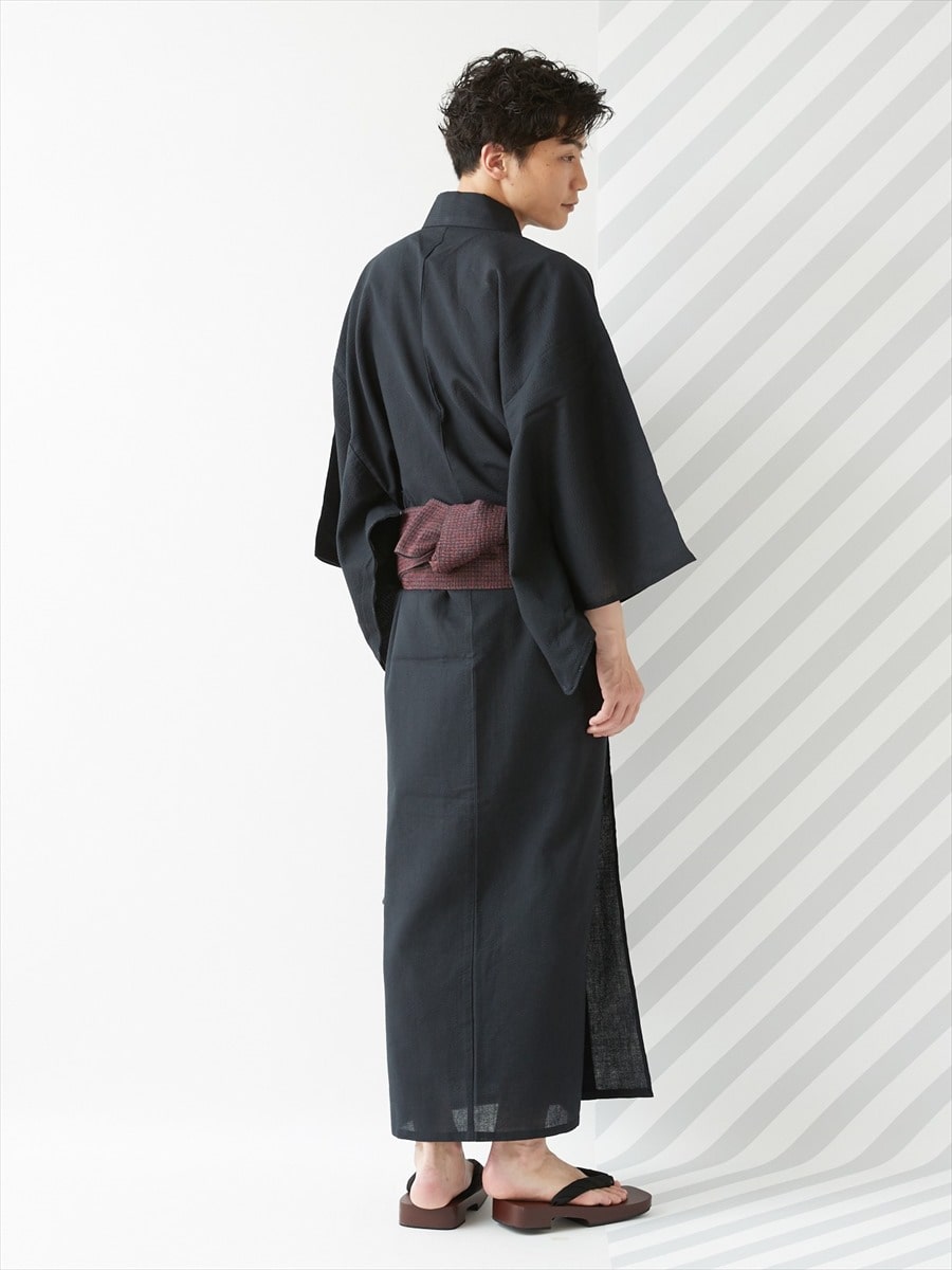 メンズ浴衣 無地 Mサイズ M ブラック ふりふ ミマツグループオンラインストア