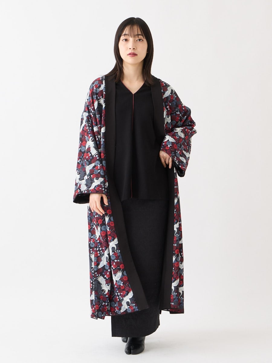 八重鶴姫 リバーシブル刺繍羽織(FREE※1/6以降順次発送 ライトグレー