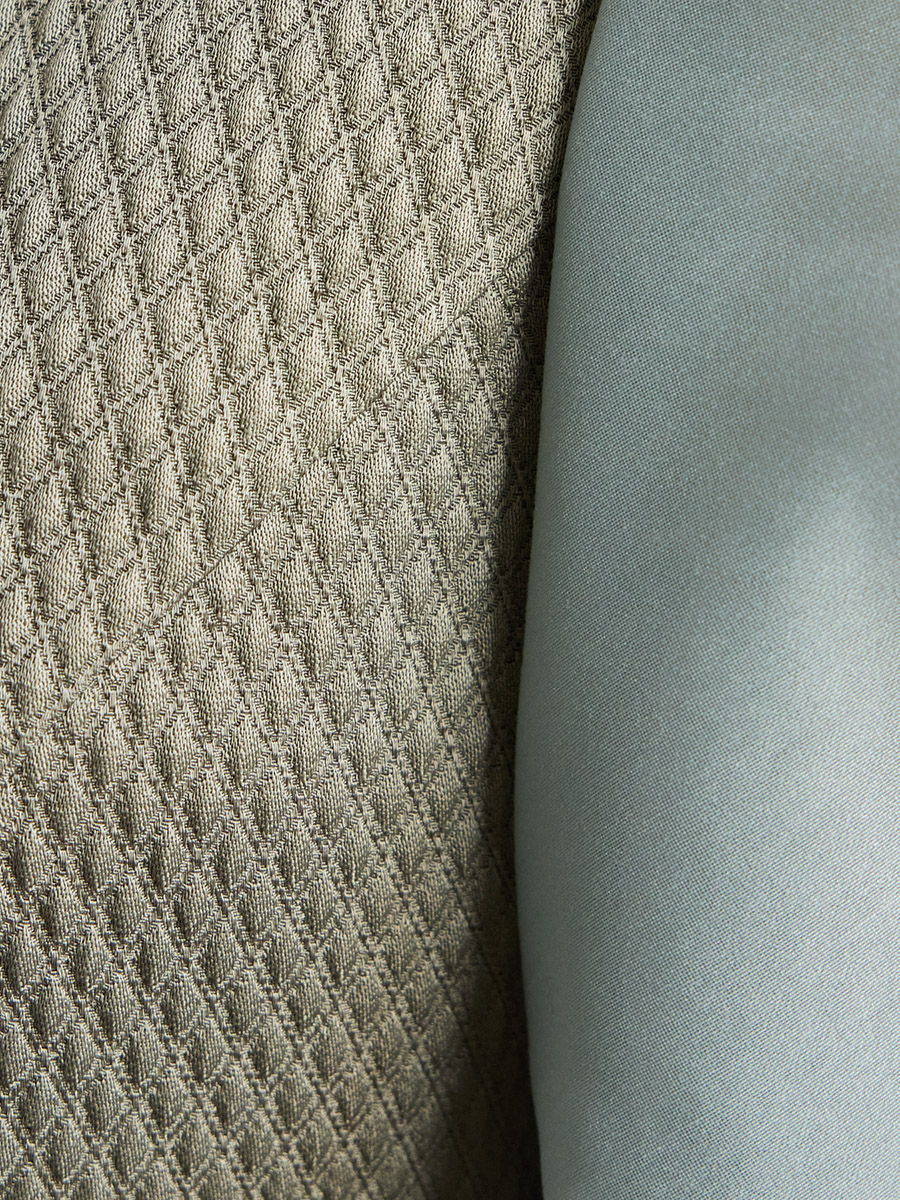 エメ　ジャカード×オーガンジーボリュームスリーブタイトドレス 試着キャンペーン対象】ジャカード×オーガンジーボリューム