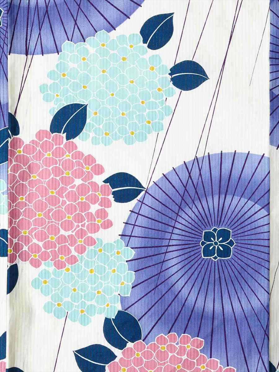 浴衣単品「傘と紫陽花」(FREE ピンク): ふりふ｜ミマツグループ 