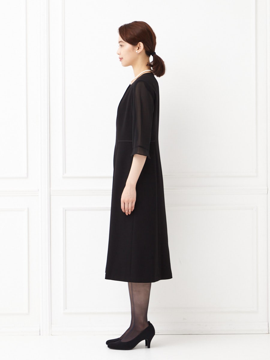 喪服 礼服 ブラックフォーマルアンサンブル ノーカラーウエスト切り替えジャケット 前開きワンピース 7号 ブラック Aimer エメ ミマツグループオンラインストア 喪服 礼服 ブラックフォーマルアンサンブル ノーカラーウエスト切り替えジャケット 前開きワンピース 7号 ブラック Aimer エメ ミマツグループオンラインストア