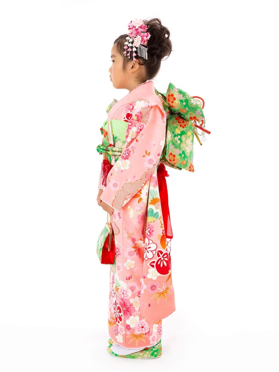 未使用】 七五三 7歳 女の子 着物 作り帯 セット 大正ロマン 七歳 女児 