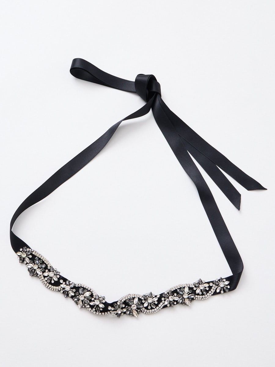 フラワービジュー＆ウェーブラインストーンベルト