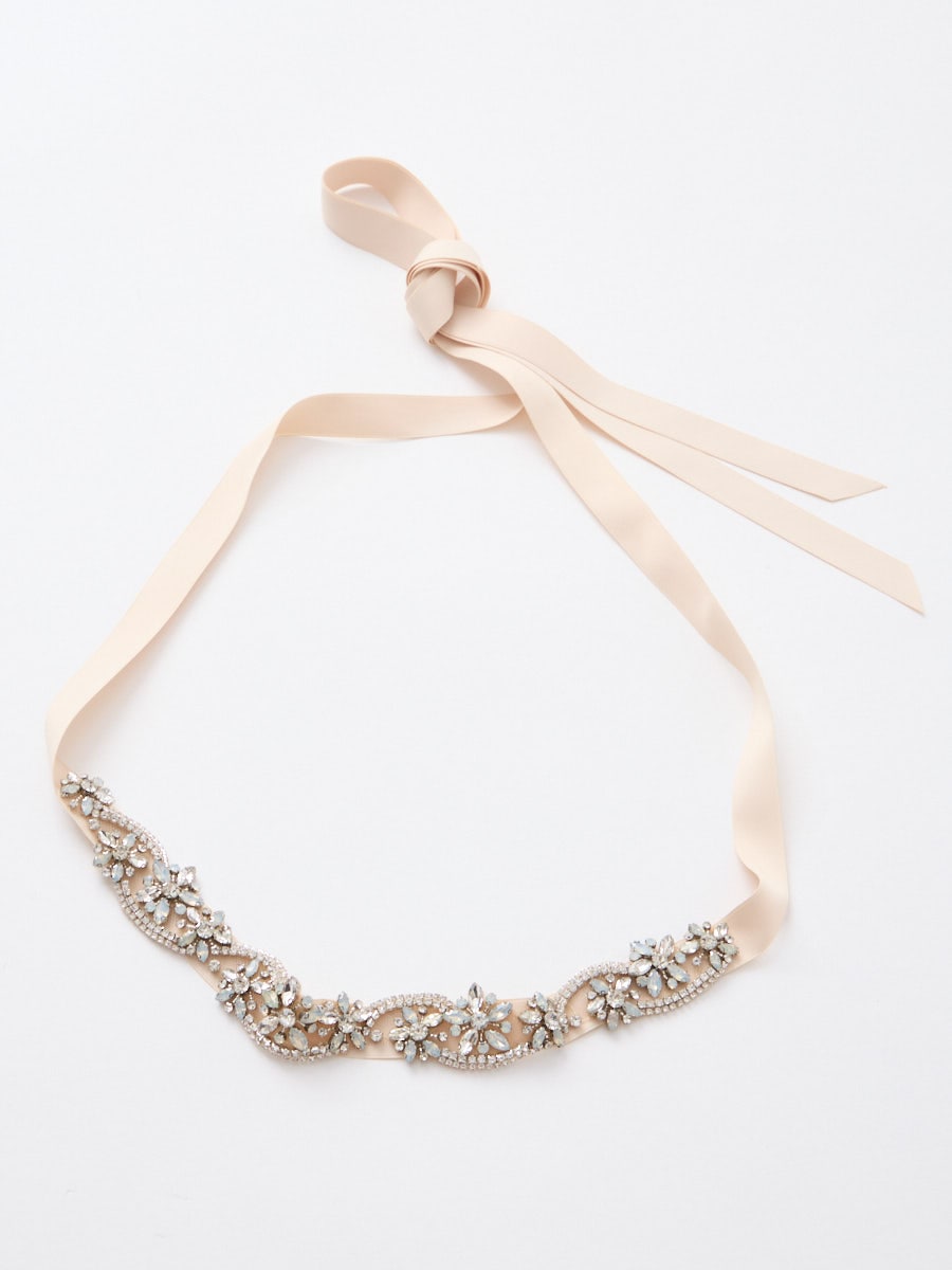 フラワービジュー＆ウェーブラインストーンベルト