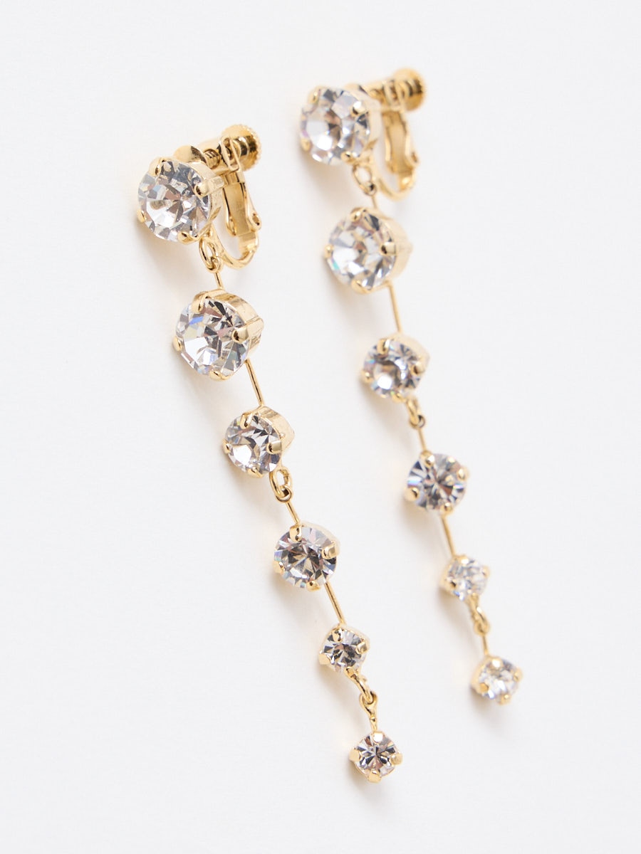 ストーンライン ロングイヤリング