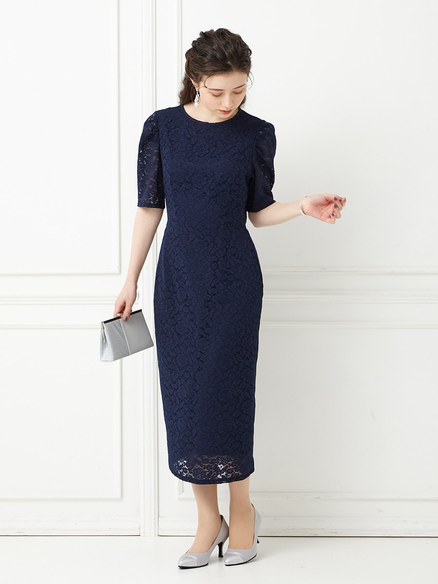 【WEB限定】ストレッチレースタイトラインドレス