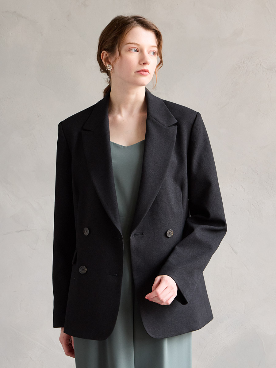 ツムギート®ツイード調ダブルテーラードジャケット