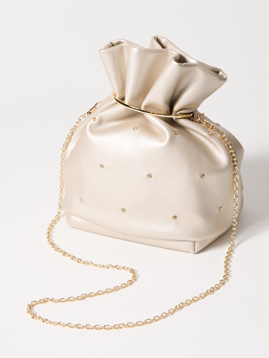 ビジュー巾着バッグ