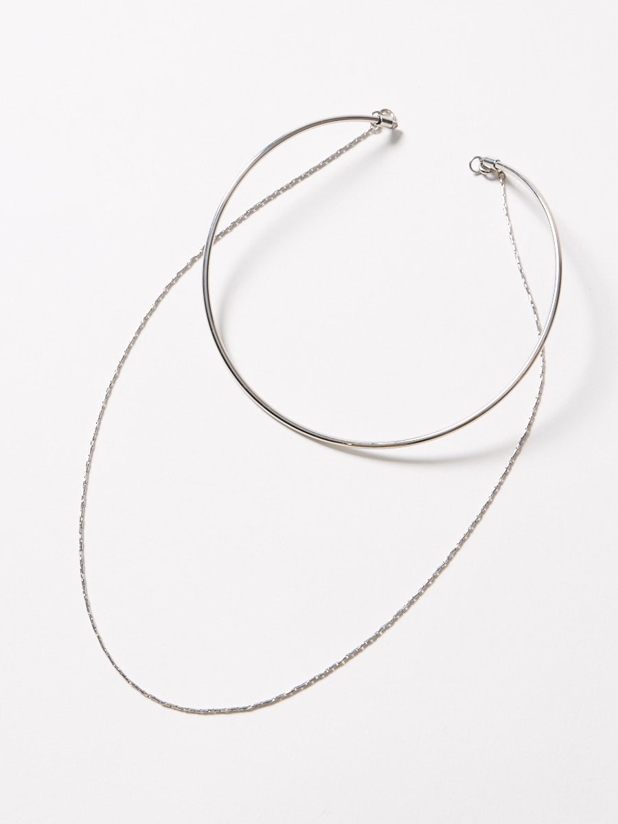 メタルチョーカー×ロングチェーン2WAYネックレス