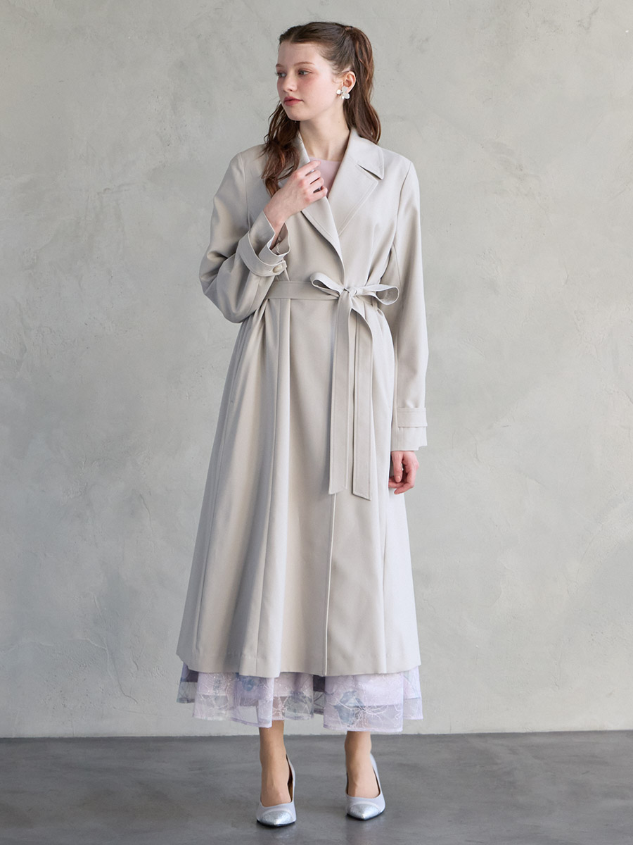 アンブレラヨークバックタックラップロングコート