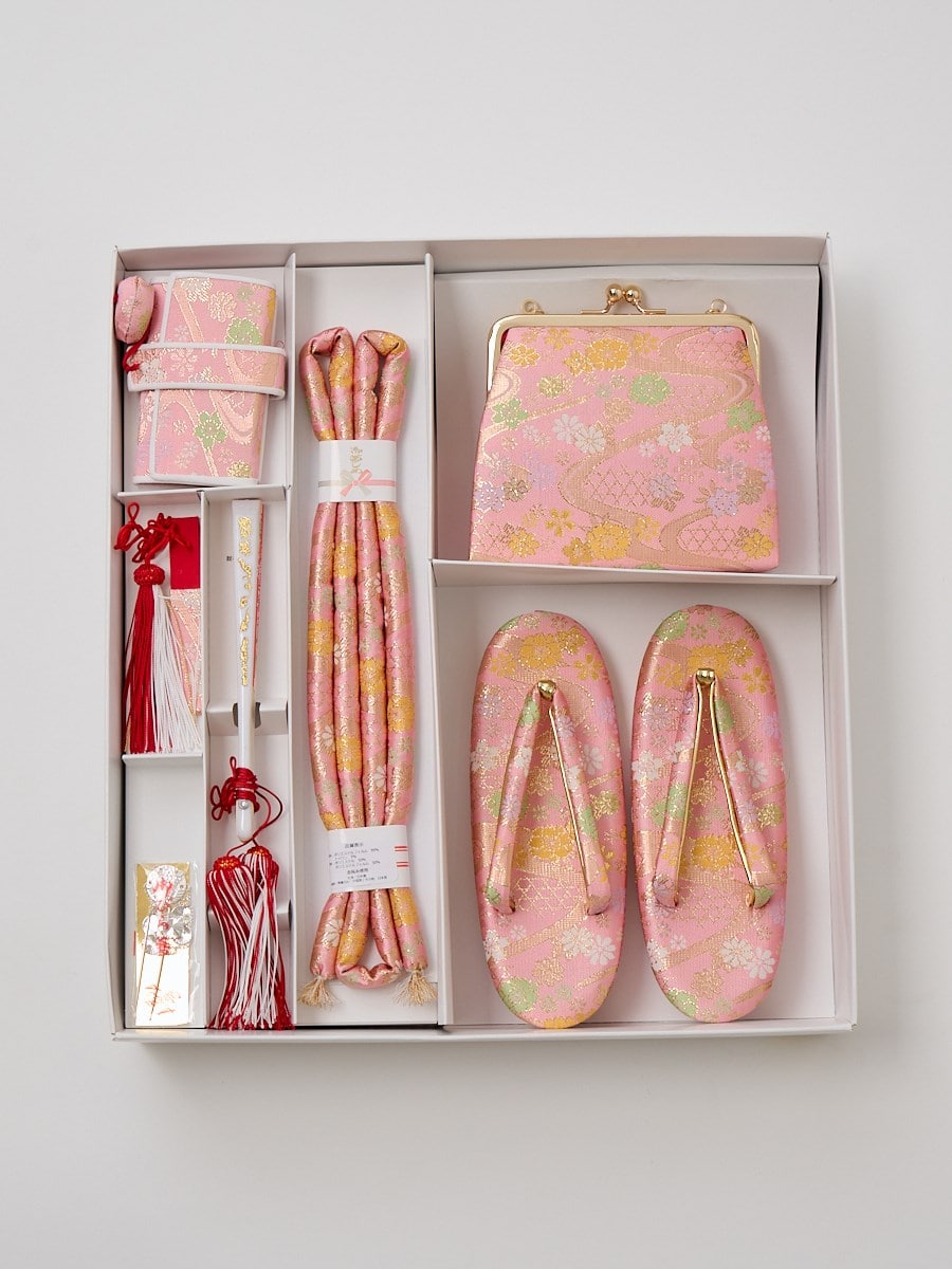 【 七五三 7歳 筥迫セット 】　総柄|ピンク