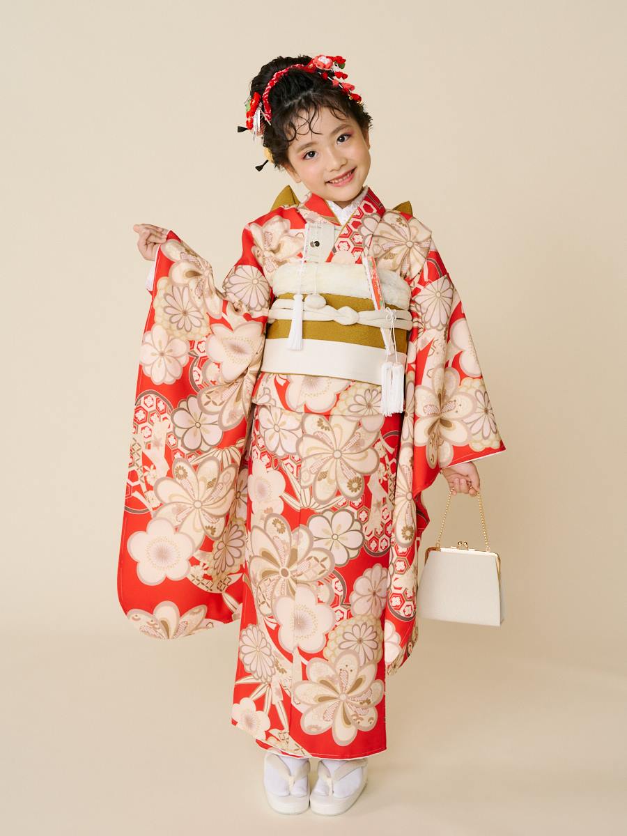 【 七五三 7才 フルセット 】 のしめ華|レッド