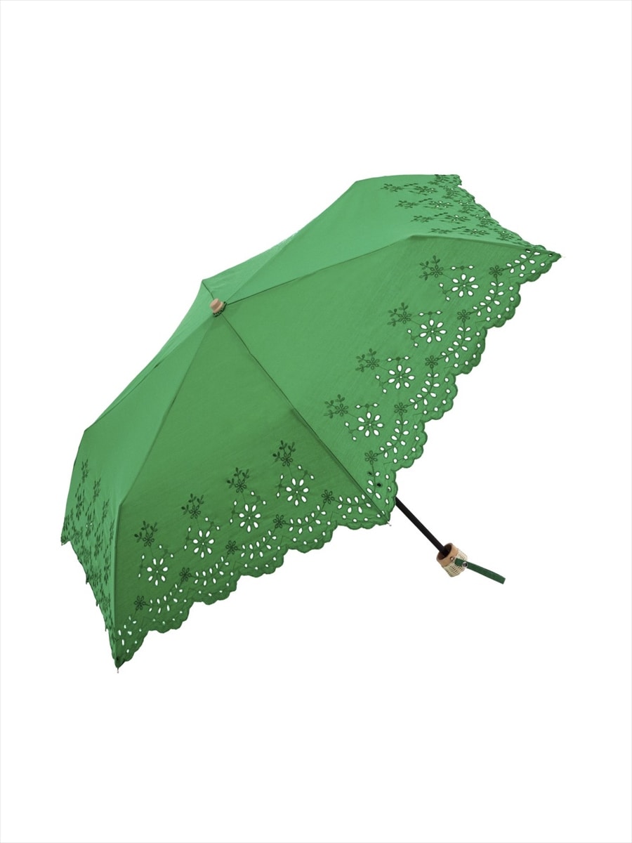 【日傘】折り畳み傘・カットワークレース|グリーン
