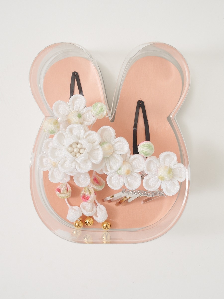 【残りわずか】【七五三 髪飾り】つまみ細工|オフホワイト