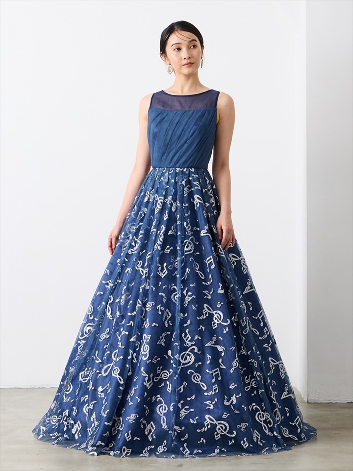 Melody/チュール×グリッタードレス|ネイビー