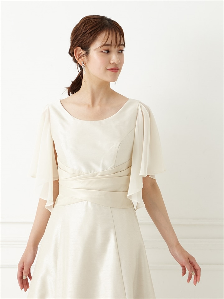 シャンタンロングドレス専用付け袖|アイボリー