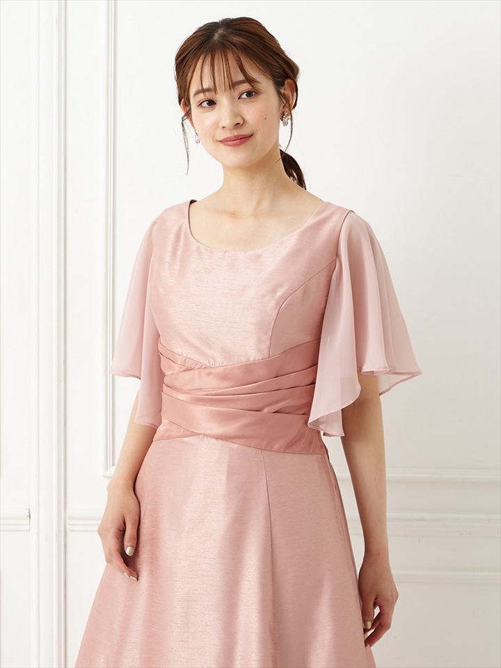 シャンタンロングドレス専用付け袖|オールドローズ