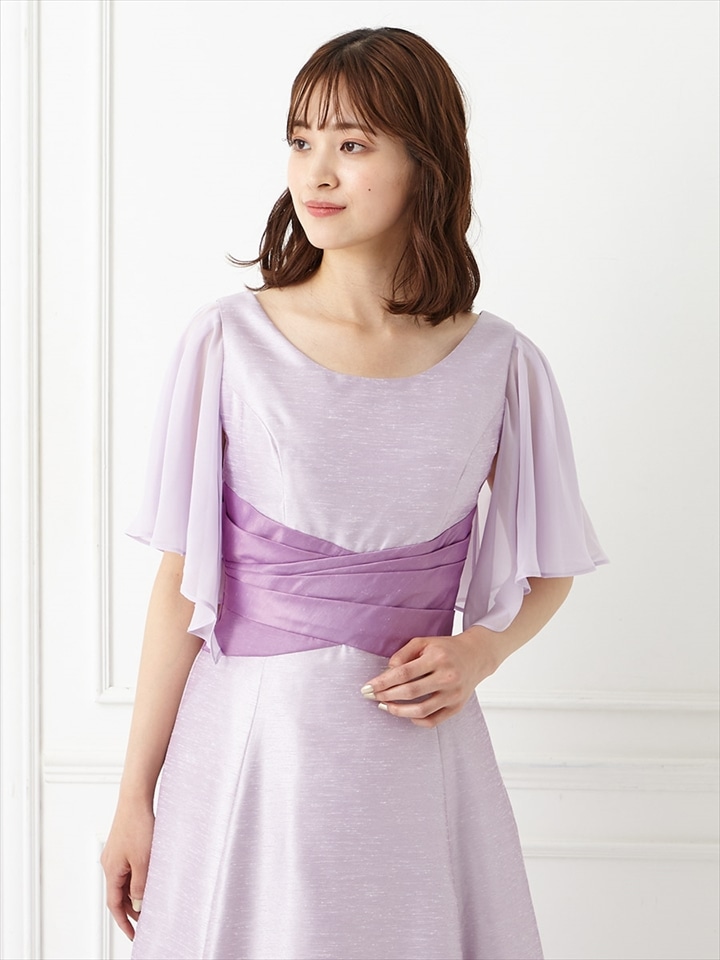 シャンタンロングドレス専用付け袖|ラベンダー