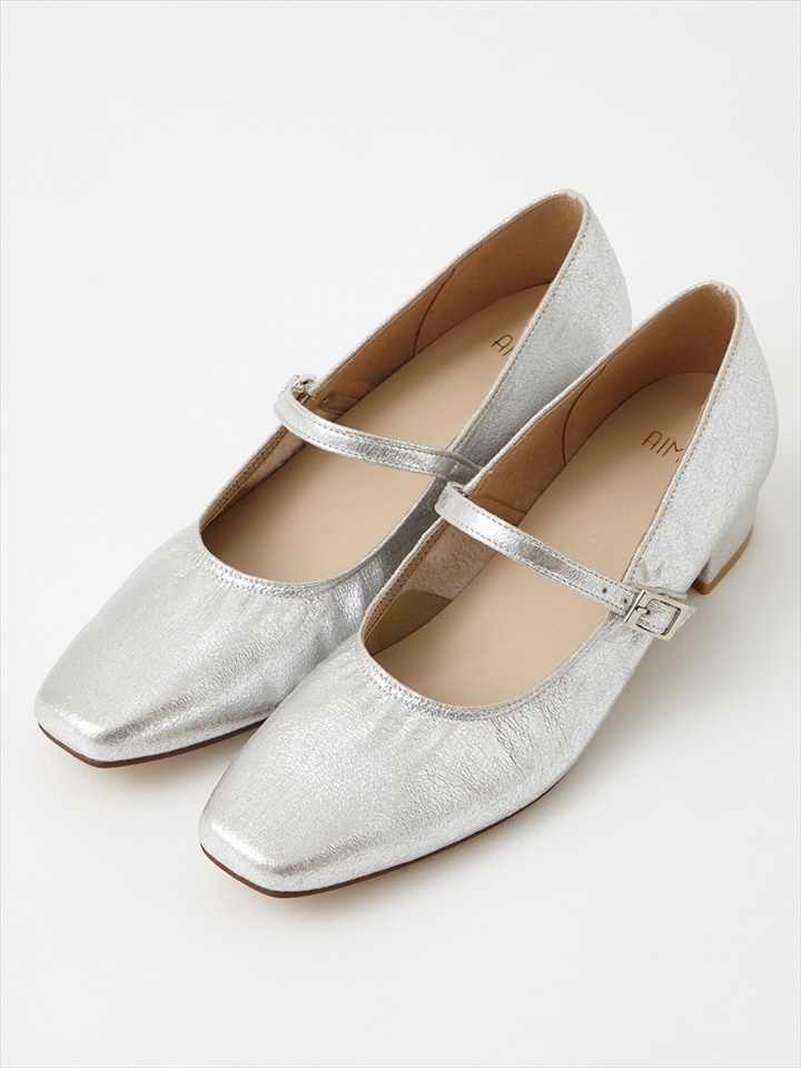箔フラットシューズ|シルバー