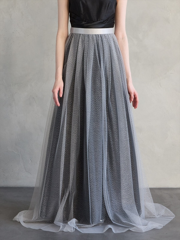 ドットラメチュールオーバースカート|ライトグレー
