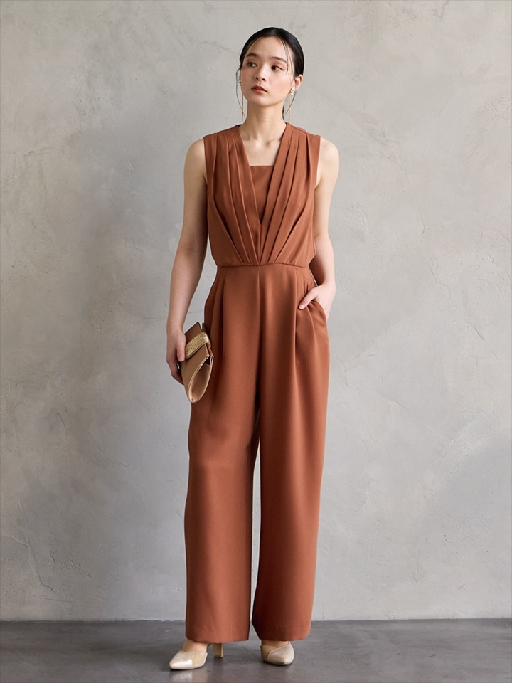 ストレートパンツオールインワン|レンガ