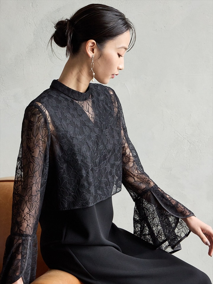 ブラウス付マルチWAY Iラインドレス|ブラック