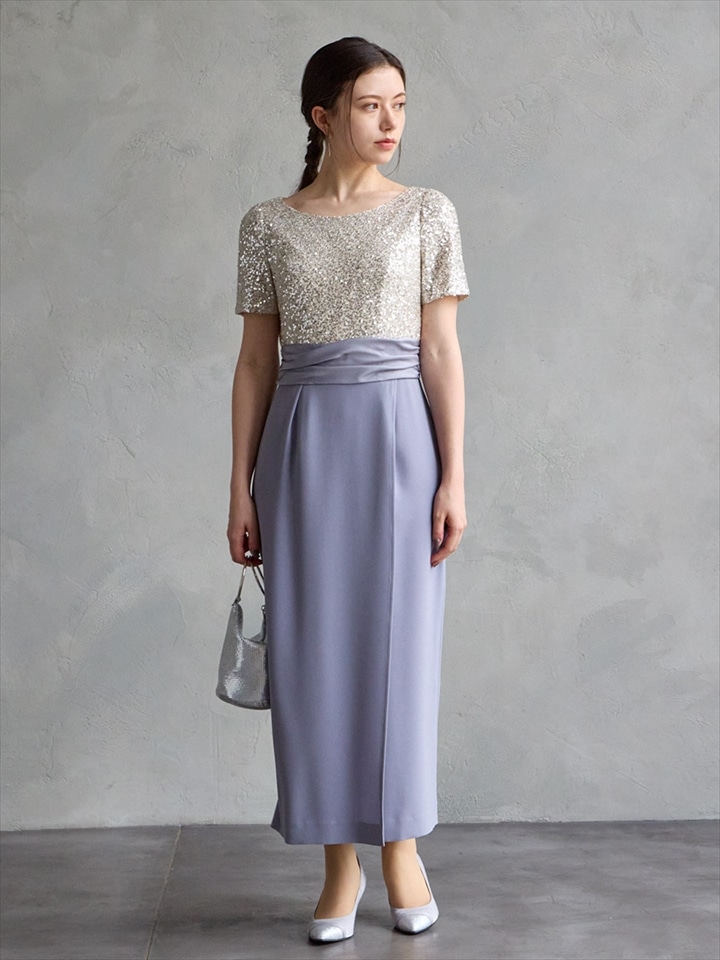 【WEB/Aimer Acret店限定】スパンコールタイトラインドレス|アイリス